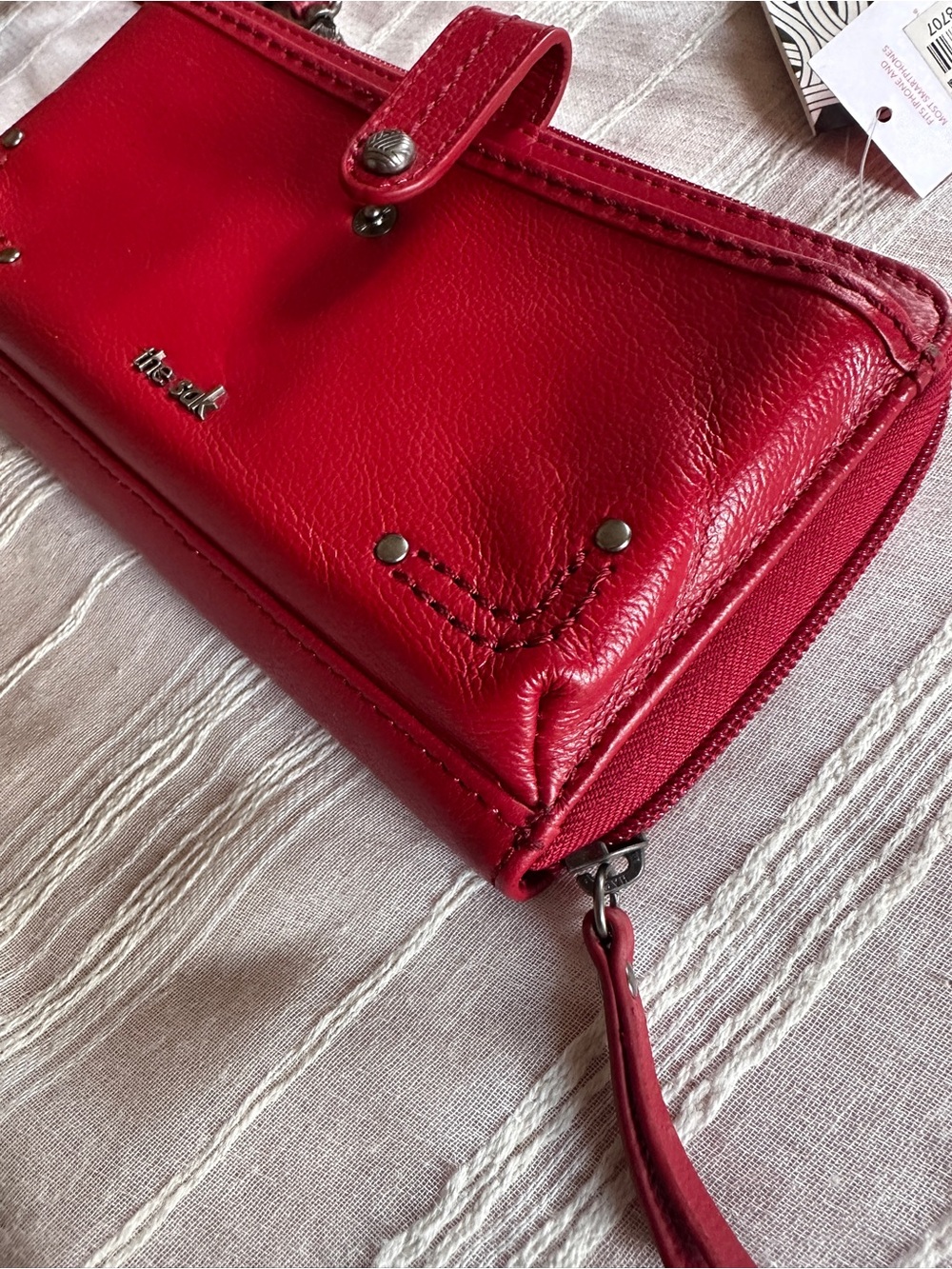 The Sak Iris Large Leather Smartphone Crossbody Wallet/Organizer in Scarlet Red - Picture 5 of 12